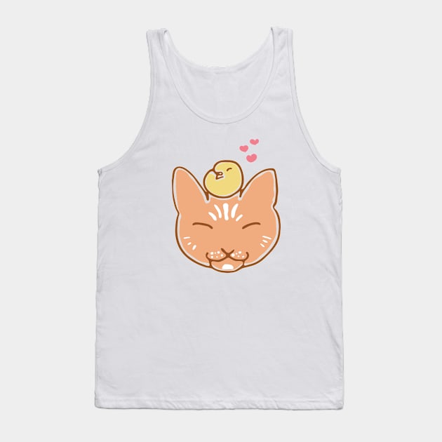 Pussy Cat and Yellow Chick in Love Tank Top by PatrioTEEism